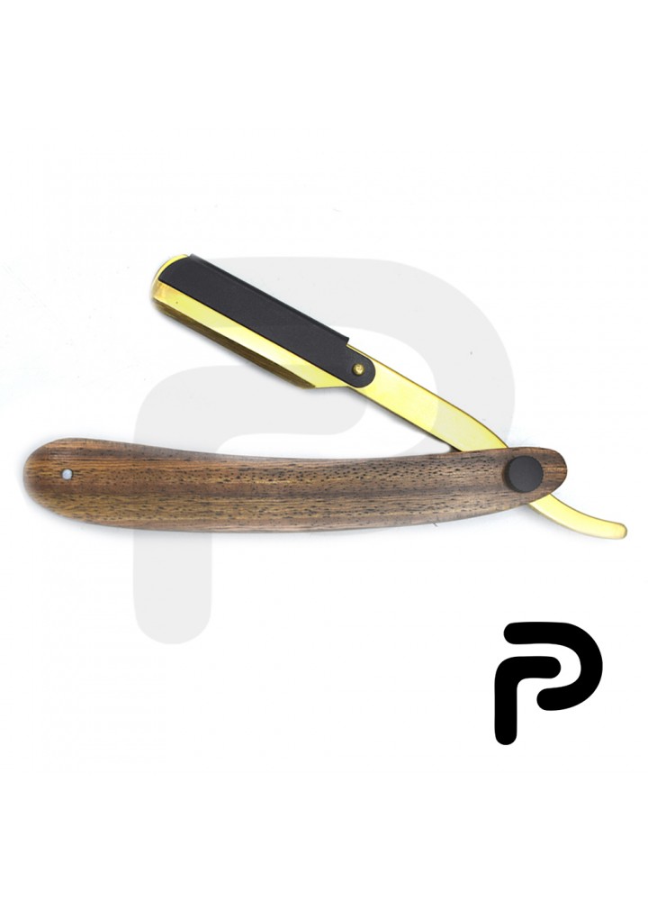 Wooden handle Black and gold Razor